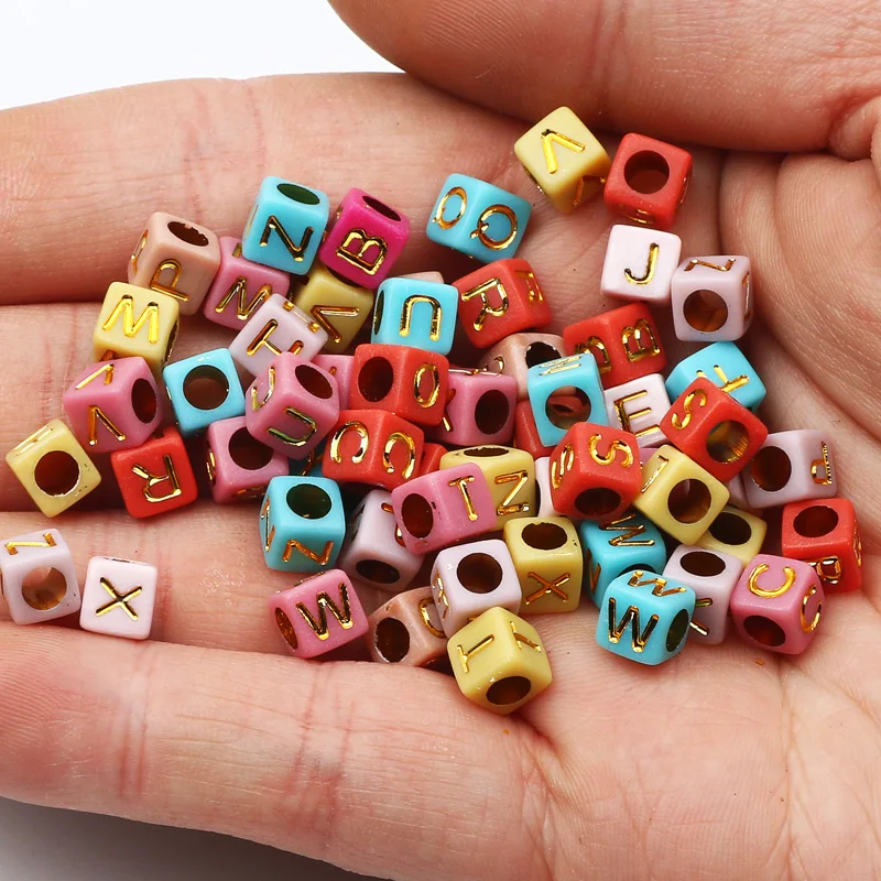 Beads 6MM X 6MM Alphabet Beads Square Beads Square Letter 