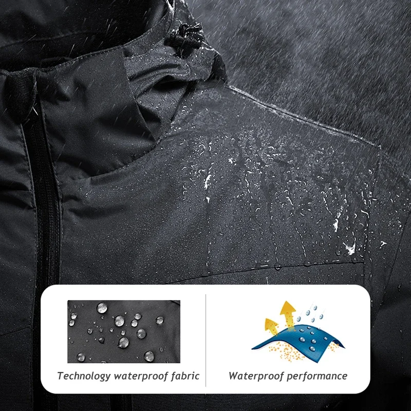Men Waterproof Jackets 6XL 7XL Plus Size Outdoor Hiking Windbreaker Wear-resistant Breathable Mountaineering Jacket 4