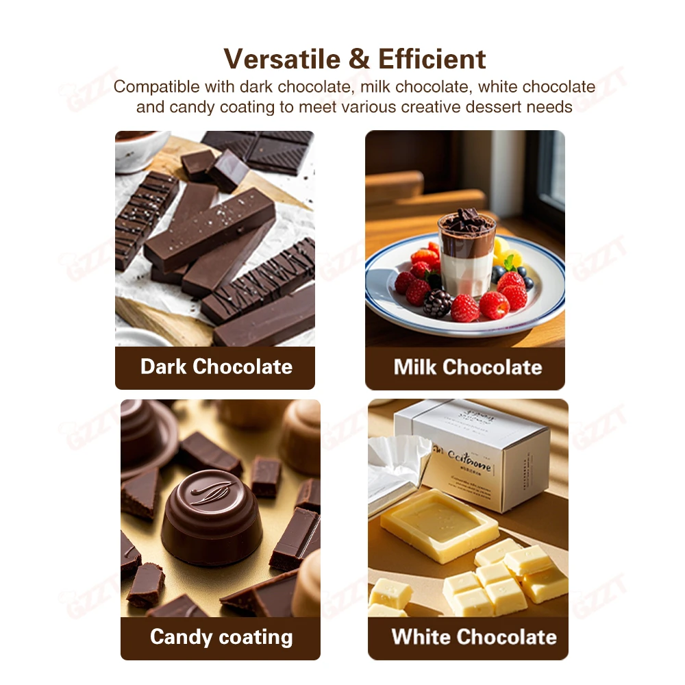 GZZT QKLJB Electric Chocolate Mixer 8L/12KG Chocolate Melting Warming Machine Commercial Chocolate Dispenser Machine 110V-220V 6