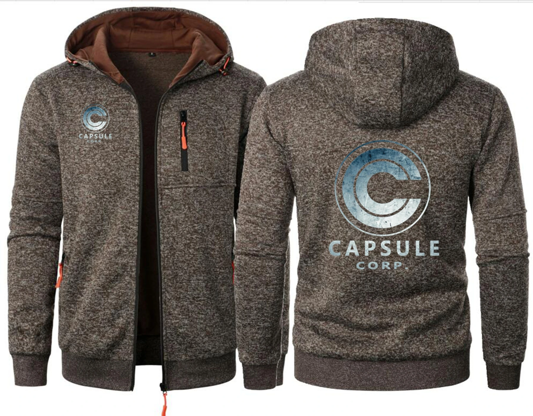 Anime Capsule Corp Men Jackets Jacquard Hoodies Coat Super Goku Casual Zipper Sweatshirts Jacket Male Hooded Sweatshirt Outerwer