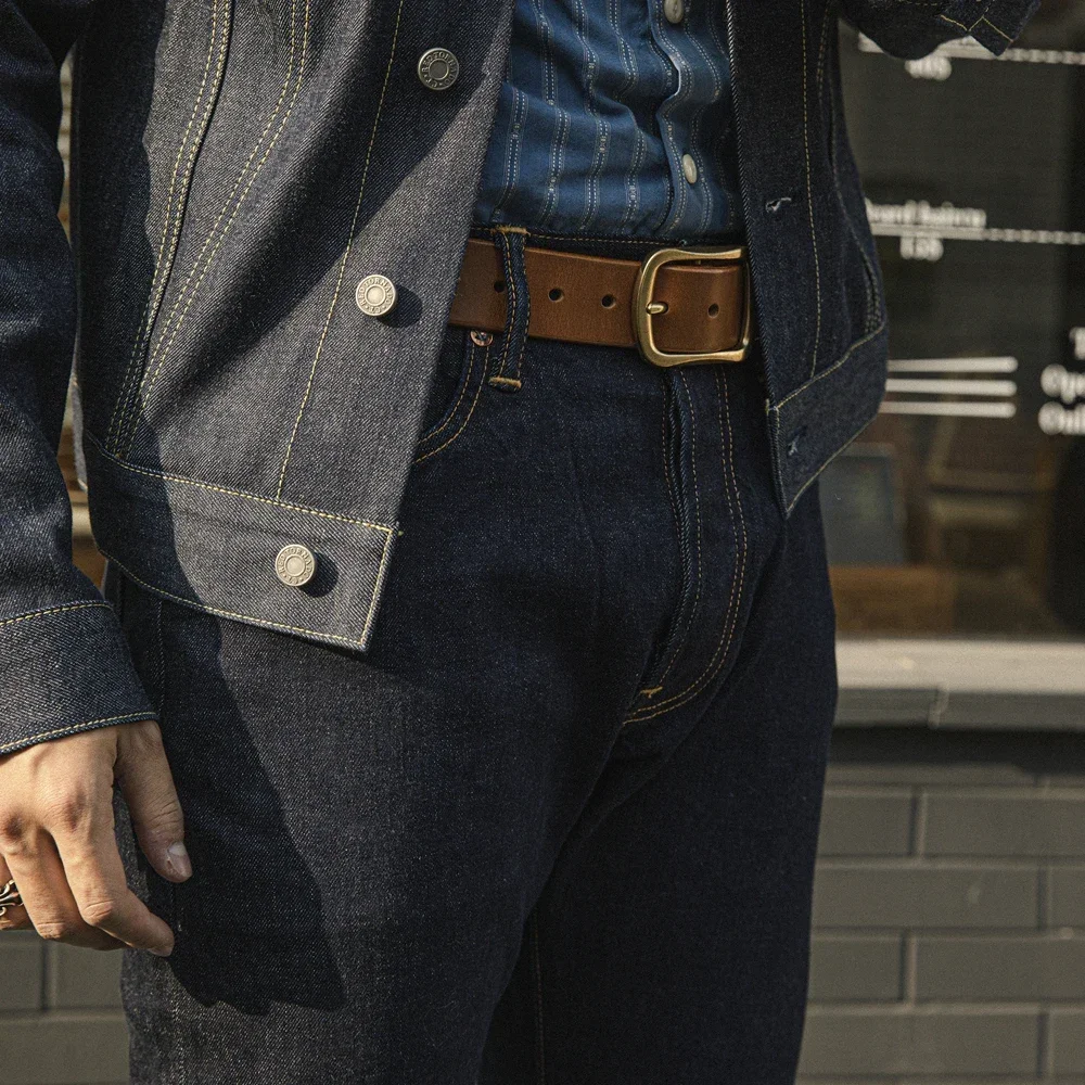 Men Jeans Mens Jeans Jeans Trousers Denim Trousers Washed Jeans Mens Casual Trousers Red Tornado 12oz Slim Straight Jeans Rinsed Spring Men's Red Selvedge Denim Pants GT-0003