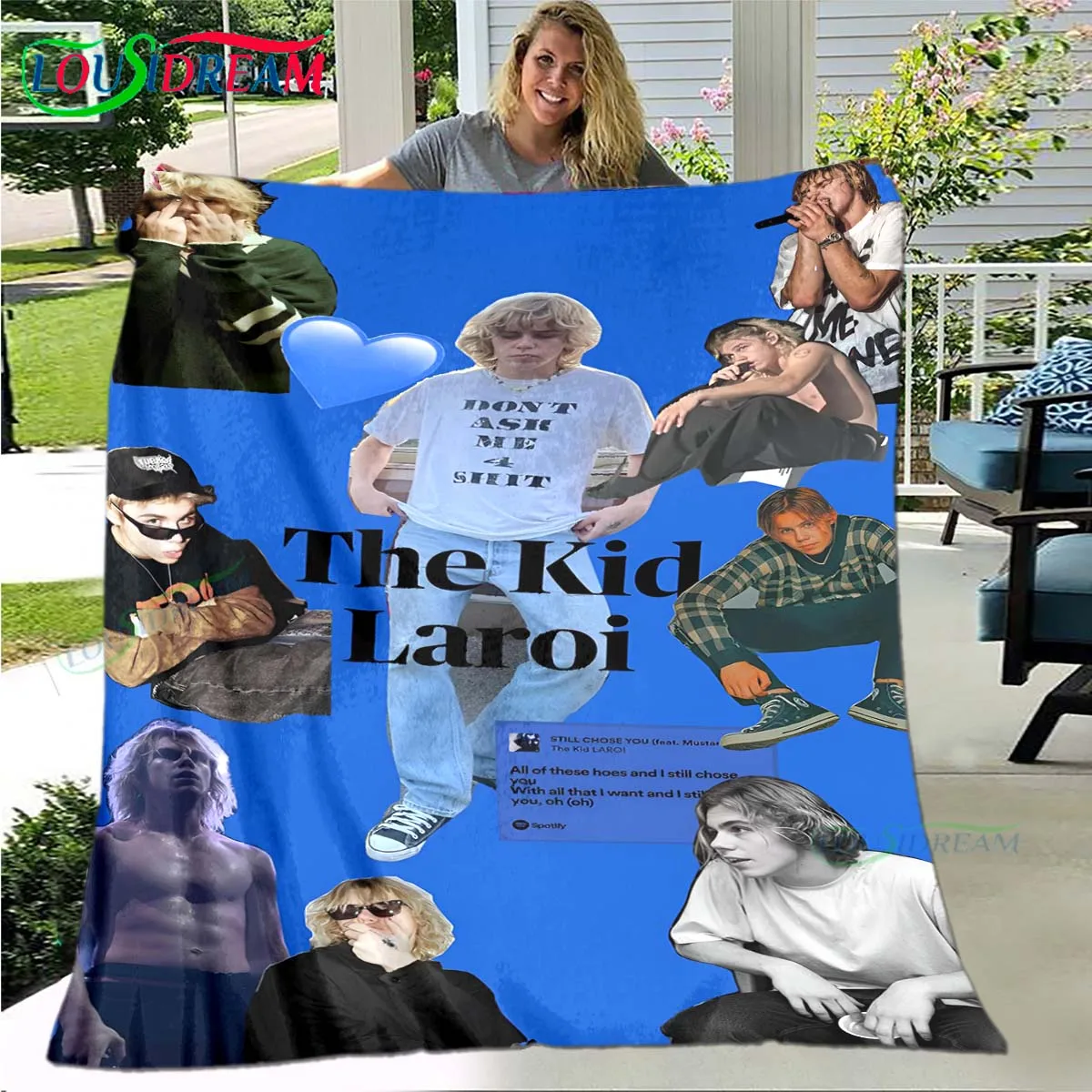 Fashion Pop Singer The Kid L-LAROI Four Seasons Blanket Sofa Cover Travel Bed Plush Blanket Travel Office Break Blanket Gift 4