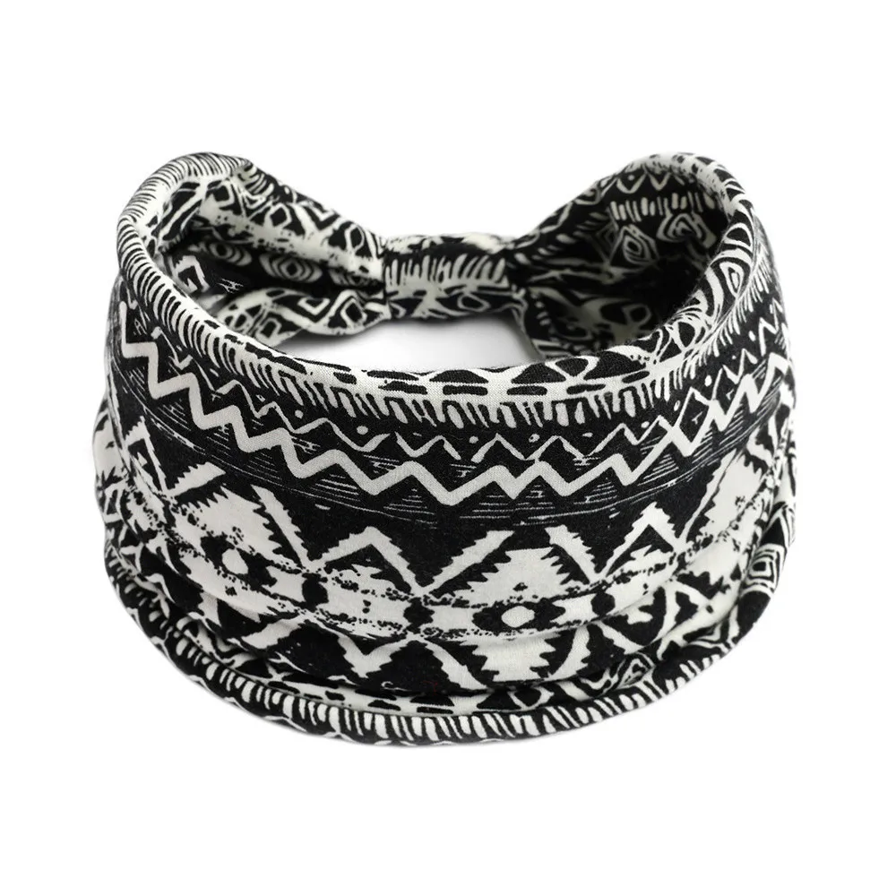 Breite Stirnbänder für Frauen, gepunktet, geknotet, Kopfbedeckung, Turban, Yoga, Workout, Stirnbänder, Boho-Bandana aus Stretch-Baumwolle, Haar-Accessoires – Detail 13
