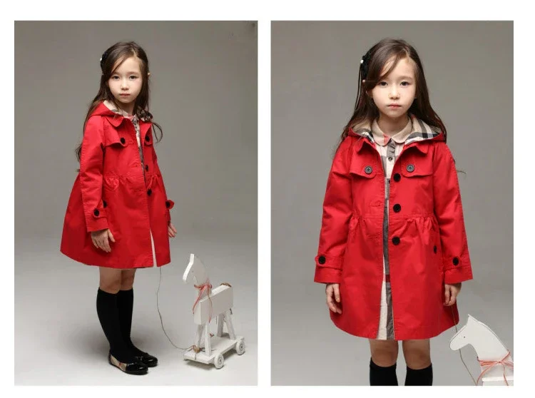 Children girls sweatshirt spring autumn birthday present long style hooded coat girls jackets girls coat