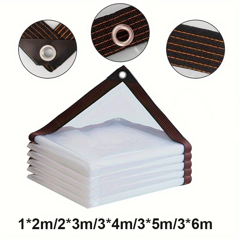 Waterproof Tarpaulin Clear Waterproof Tarpaulin Tarp Cover PE Film With Grommets Garden Balcony Patio Canopy Awnings Winter Plants Greenhouse Tar