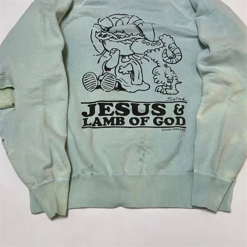 24ss Washed authentic Hole Saint Michael