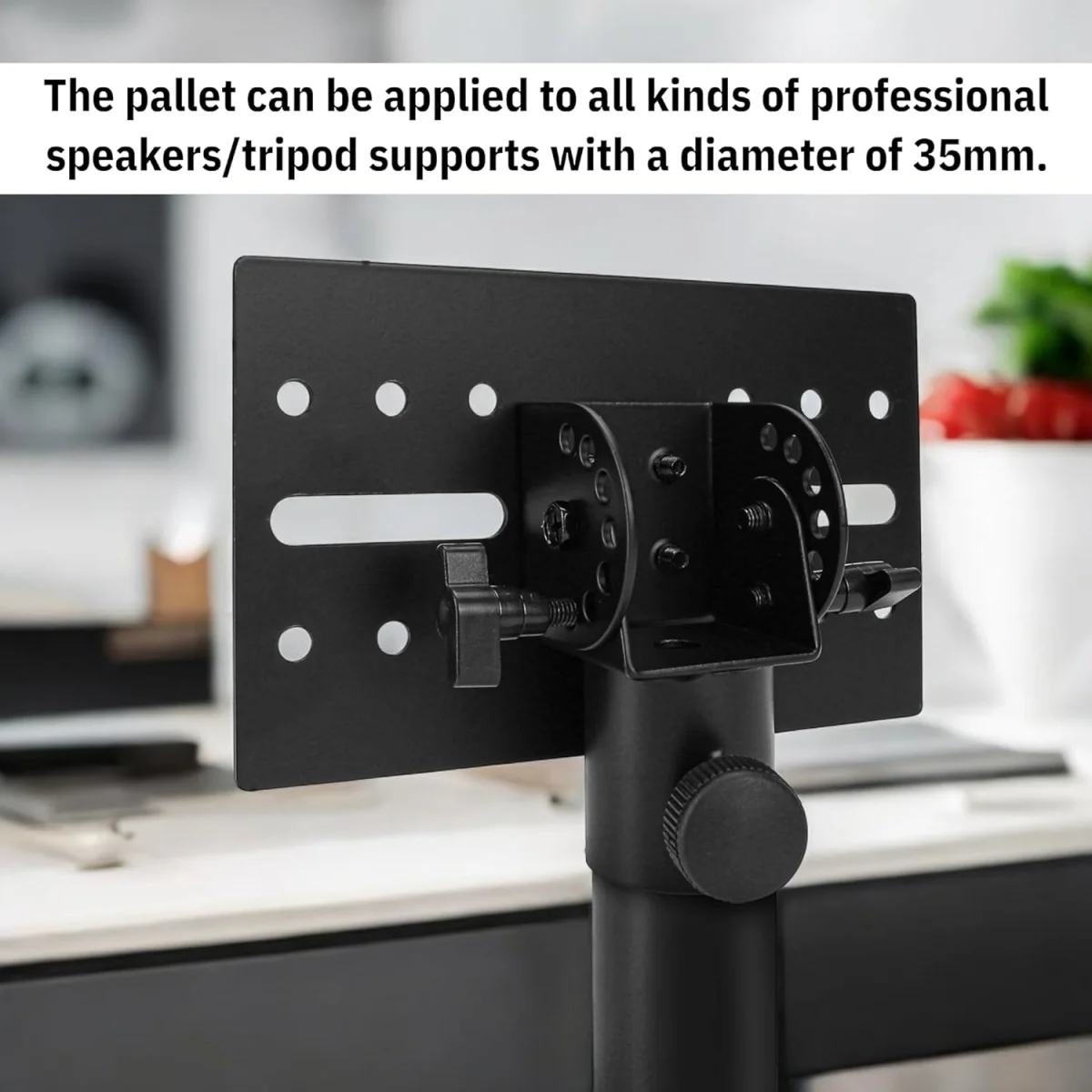 Tripod Stand Rotatable 35mm Metal Mount Speaker Adapter Top Cap /90&deg; Angle Adjustable Pole Mount for Stage/Event