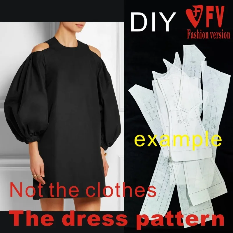 Dresses Sewing Pattern Template Cutting drawing Clothing DIY ((Not selling clothes)) BLQ-202