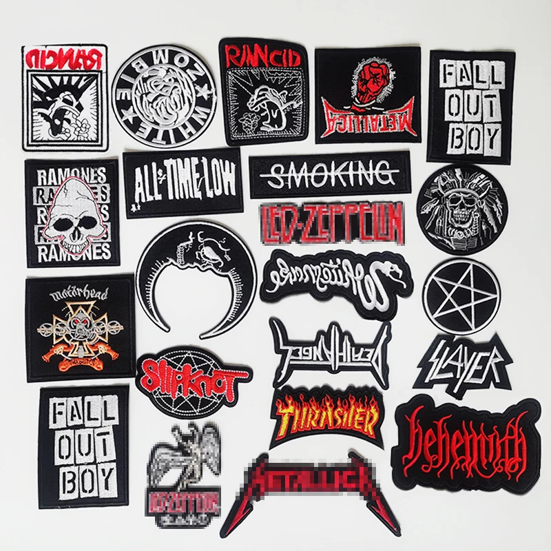 Embroidered Rock Patches Ironing Patches Rock Jeans Jackets Music