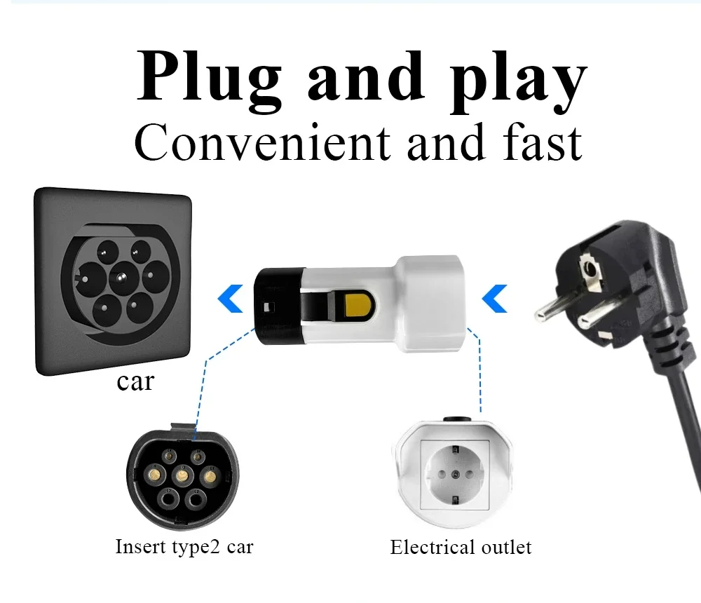 V2L Connector EV Charging Adapter Fit for BYD/MG/KIA/Hyundai Type2 V2L Discharger Vehicle to Load Discharger Adapter IEC62196 V2L Adapter