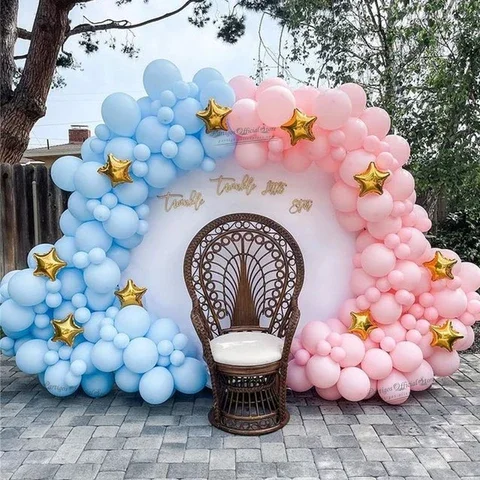 

122Pcs Baby Shower Party Balloon Garland Kit Set Pink Blue Globos Arch Gold Star Balloons Baby Gender Reveal Party Decors 2021