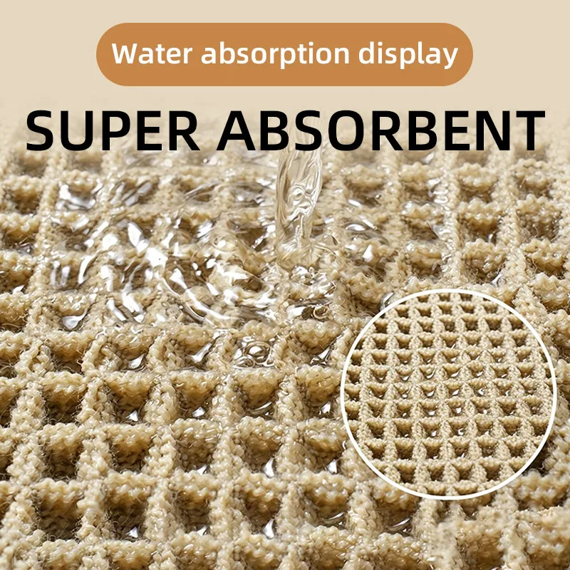 Ultra-Absorbent Waffle Bath Mat with Tassel Detailing