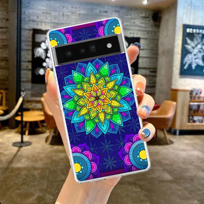 Mandala Flower Totem Shockproof Clear Silicone Phone Case