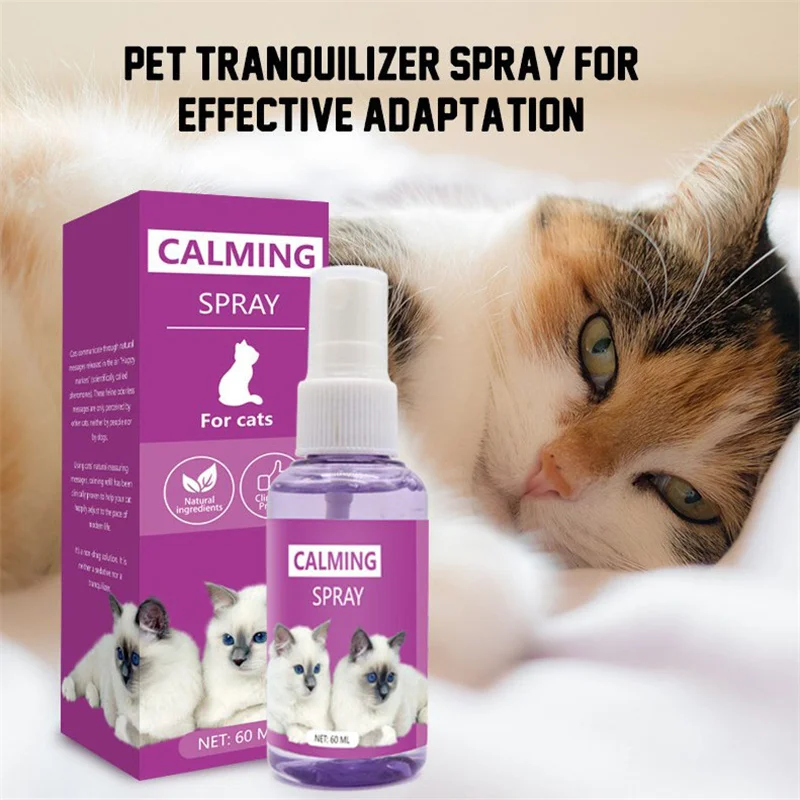60ml Calming Spray Feline Anti Stress Pheromone Emotional Soothing Spray Health Cleaning Supplies For Cats