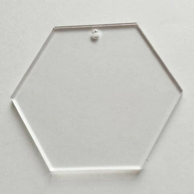 Disque vierge hexagonal en verre acrylique découpé au laser avec