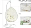 Egg Swing Chair Outdoor with Stand,with Cushion and Pillow,Lounge Chairs,Foldable Basket and Metal Stand for Patio 2
