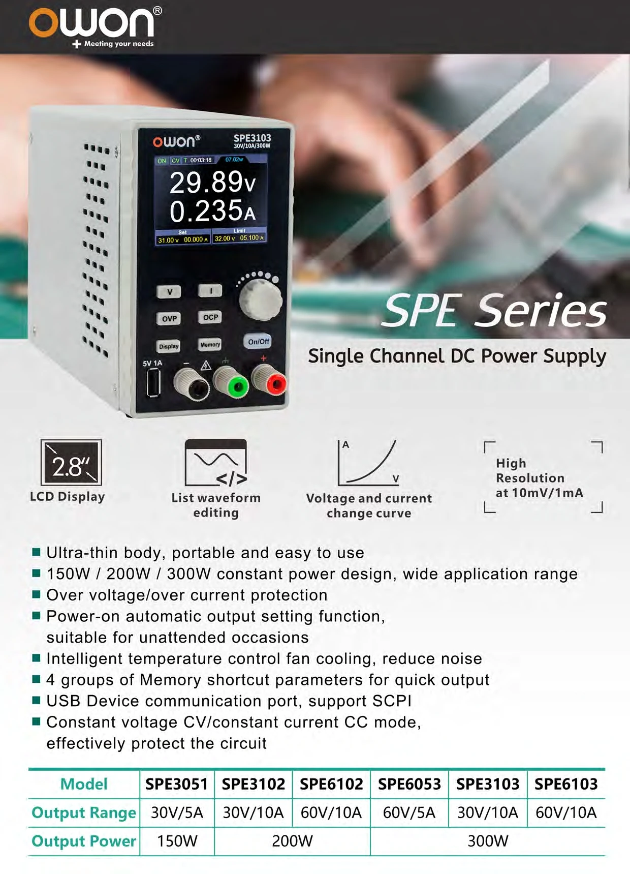 SPE3103 SPE6053 Programmable DC Power Digital Regulator Switch 2.8" LCD Regulato
