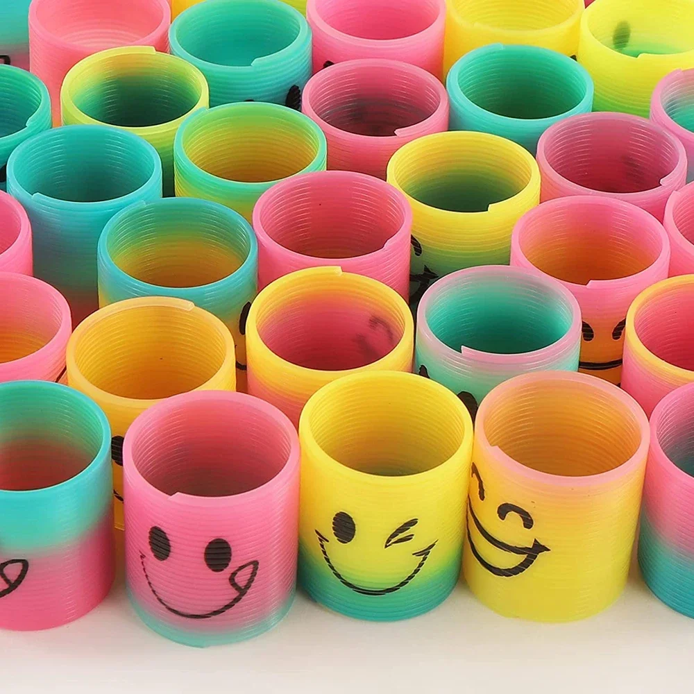 Fidget Toys 12PCS Spring Rainbow Magic Fidget Stress Coil Mini Springs Bulk Finger Toys Party Favors Carnival Prize Kids Boys Girls