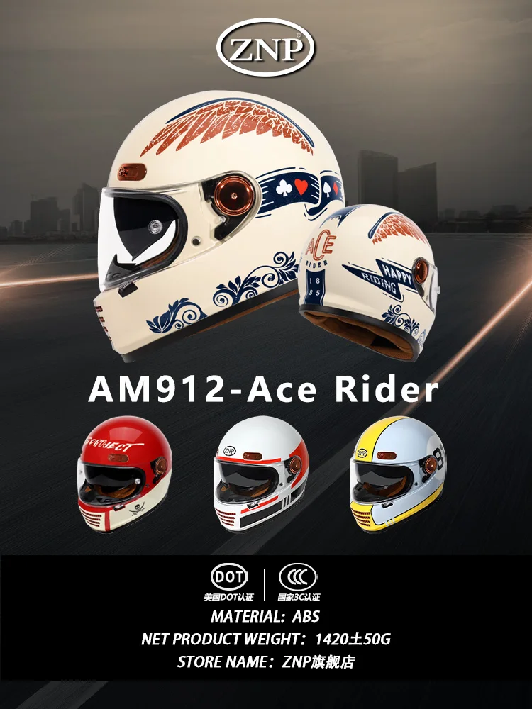 ZNP ��Ʈ�� ������� ��� Ǯ ���̽� ���� ���� �����ε� ��� DOT ���� Cascos para motos For Harley Casco moto