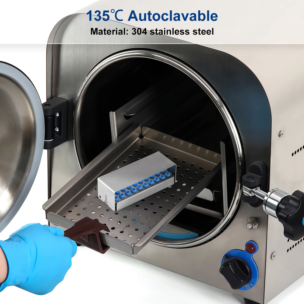 8/30 Löcher Zahnbohrerhalter Sterilisator Endo File Desinfection Box Organizer 135 ℃ Autoklavierbares, sterilisierbares Laborgerät AZDENT – Detail 4
