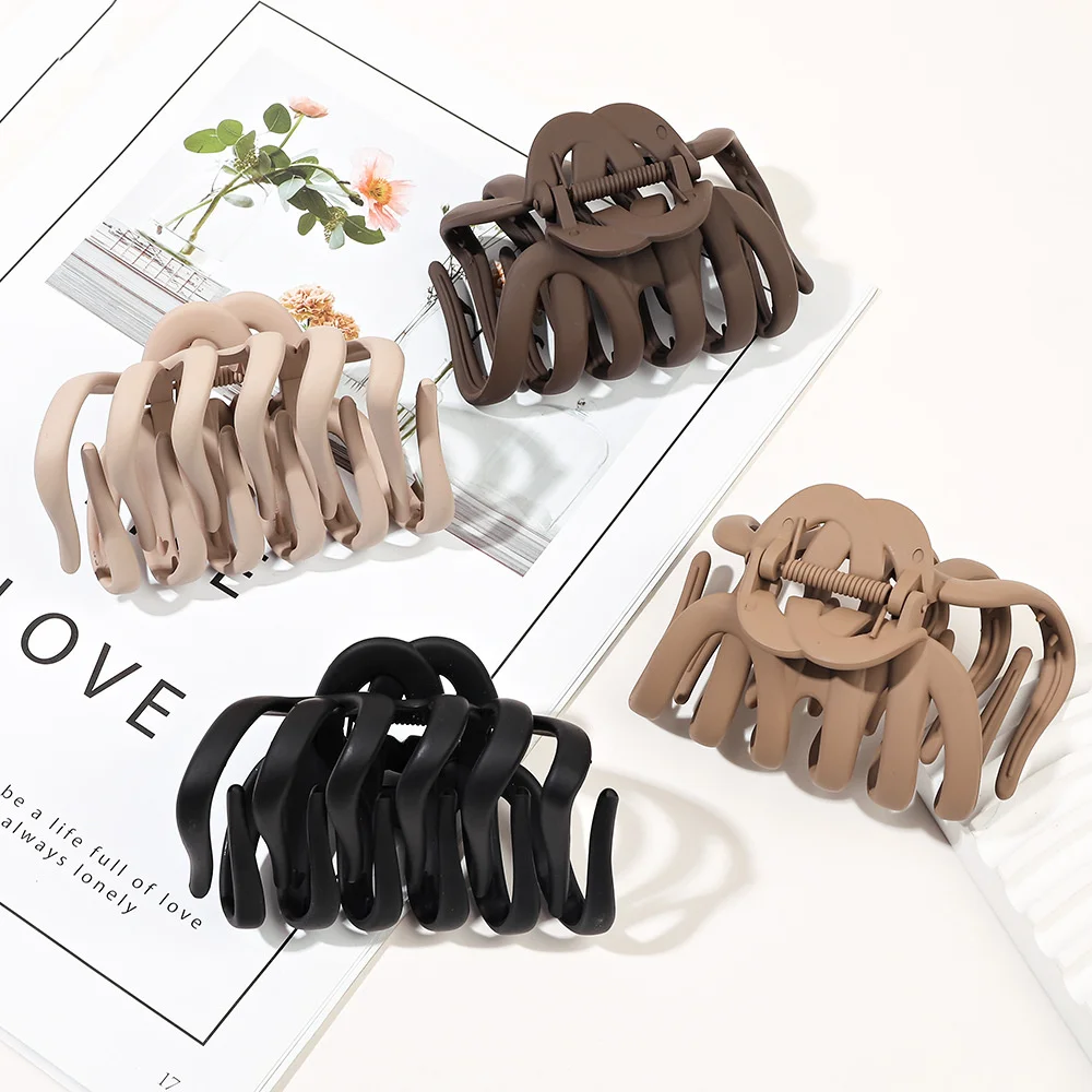 Große Mädchen Haar Krallen Schwarz Acryl Haarnadeln Haarspange Krabben Haar Clips Transparent Frauen Haar Zubehör Koreanische Kopfbedeckungen Styling – Detail 6