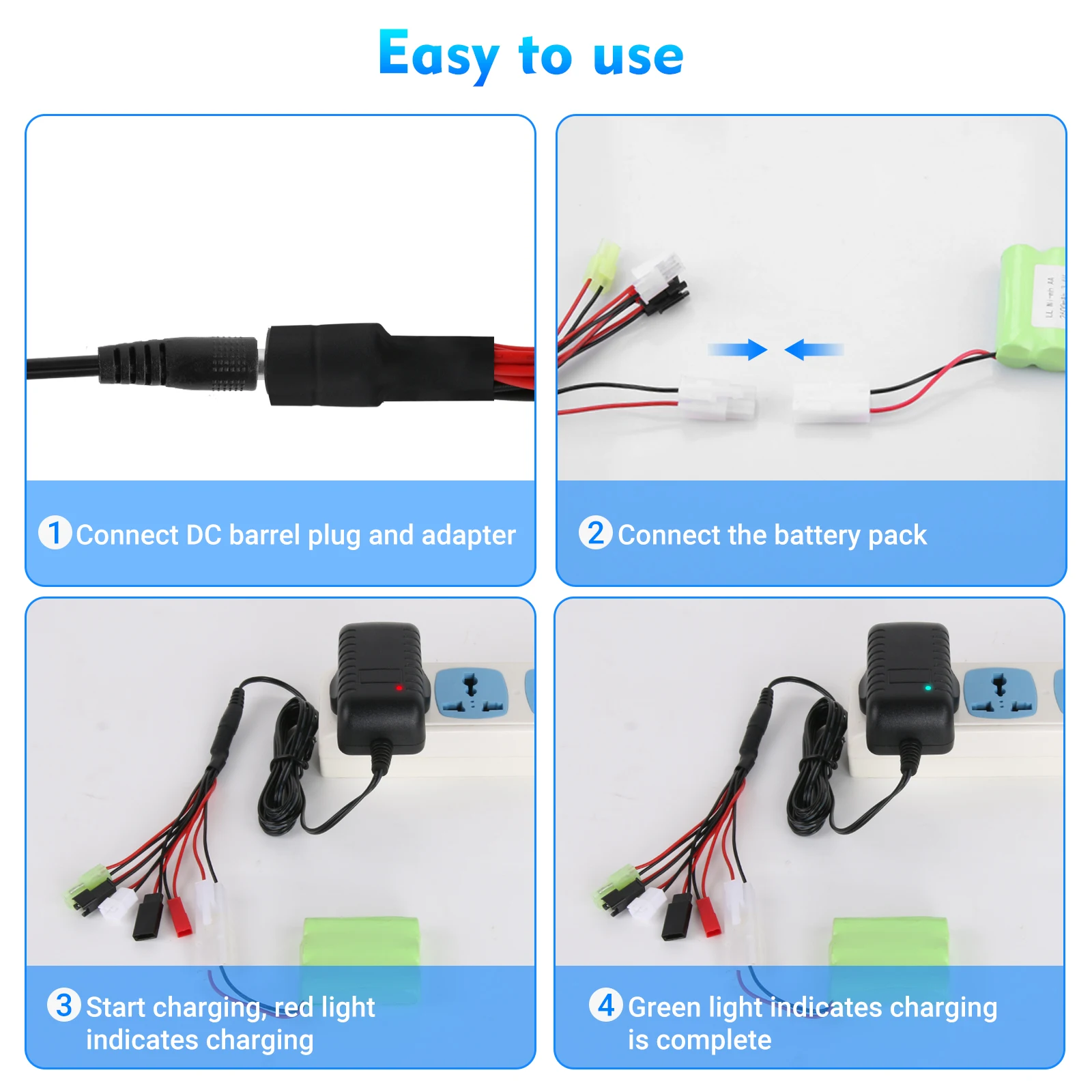 Chargeur NiMH NiCd 2-10S 500-800mA RC Universel Prise EU