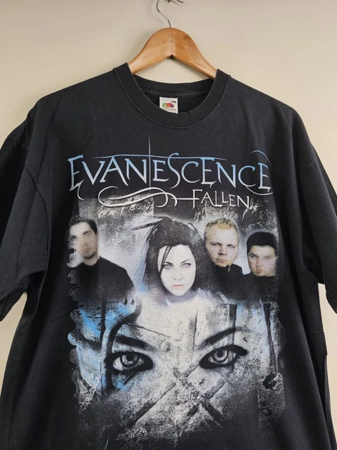 Retro 2003 Evanescence Fallen Band Black T-shirt with Print