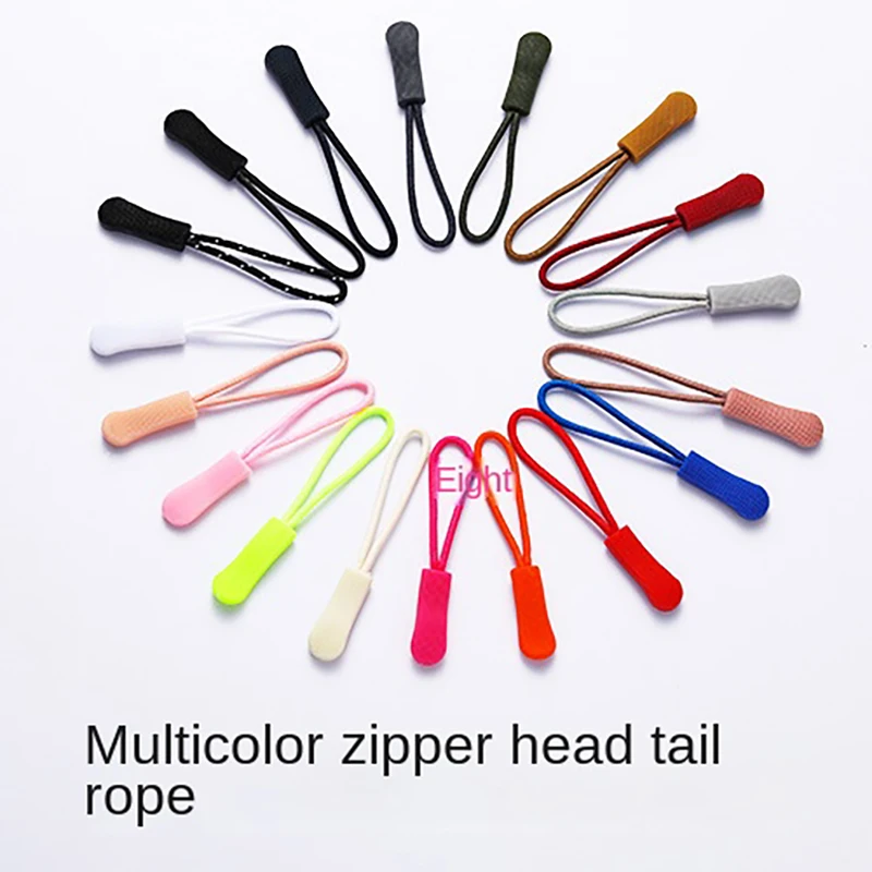 

10Pcs Detachable Zipper Head Caterpillar Zipper Pvc Injection Anti-Slip School Bag Wallet Down Jacket Small Pendant Tail Rope