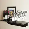 Wine Glass Hanging Rack with Screws Wall Mount Wine Glass Holder Hanger Storage for Bar Kitchen Wine Glass Rack Mug Hanger 3