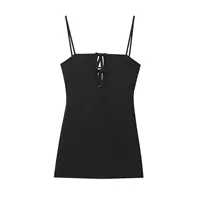 2024 Autumn New Fashion Women's European and American Style Backless Temperament Sleeveless Slim Suspender Short Dress 1