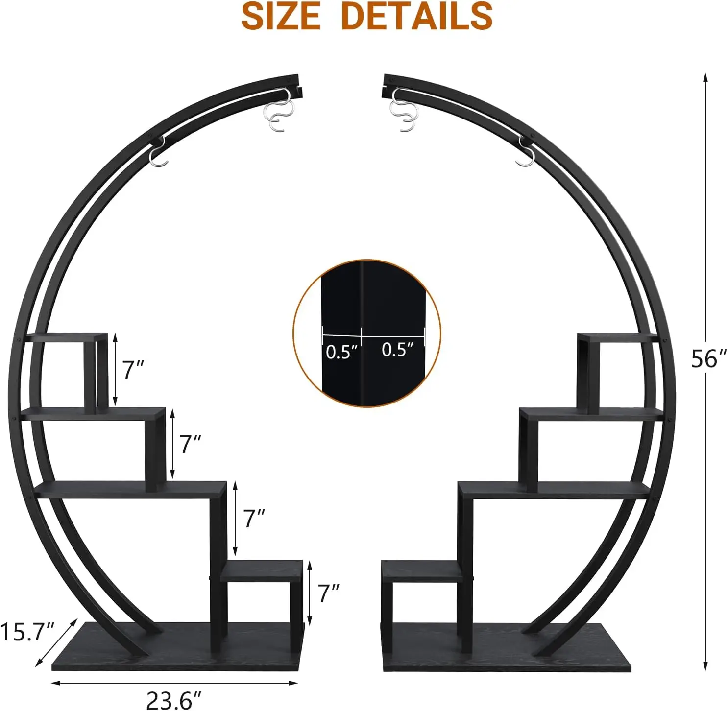 metal plant stand - 5-tier indoor flower shelf rack set of 2