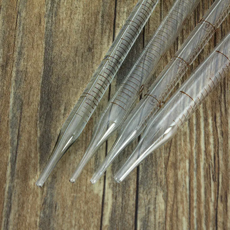 Pipette Vetro Graduate 5ml E 10ml Con Spazzola - Contagocce Laboratorio Chimica Casa