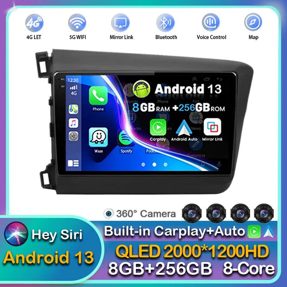 

Android 13 For Honda Civic 2012 2013 2014 2015 CarPlay Car Radio Multimedia Video Player DSP IPS GPS Navigation 2 din autoradio