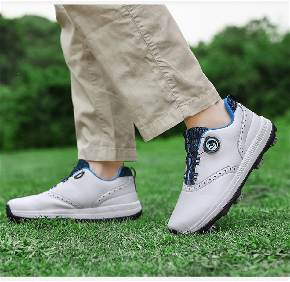 Non-Slip Quick Lacing Golf Shoes Men's Professional Spikes Golfer
