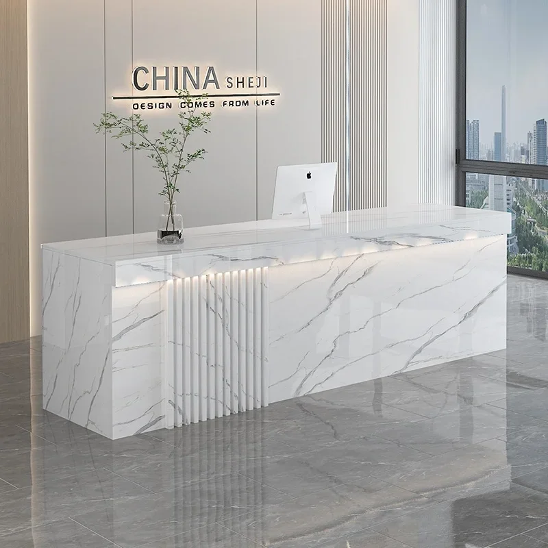Decoration Modern Reception Desks Beauty Salon Podium Stand Mostrador Negocio Office Furniture