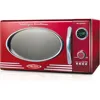Retro Large 0.9 cu ft Countertop Microwave Oven, 12 Pre-Programmed Cooking Settings, Digital Clock,Metallic Red 2