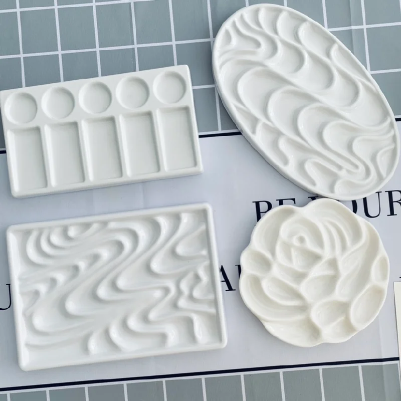 Imitation Ceramic Plastic Palette Artist Watercolor Palette Rose-shaped Gouache Flower-shaped Paint Painting Supplies color palette watercolor palette