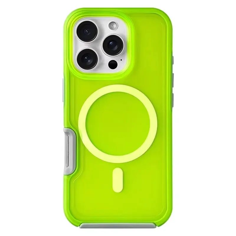 Fluorescent Candy Color Magnetic Matte Phone Case with Wireless Charging Protection