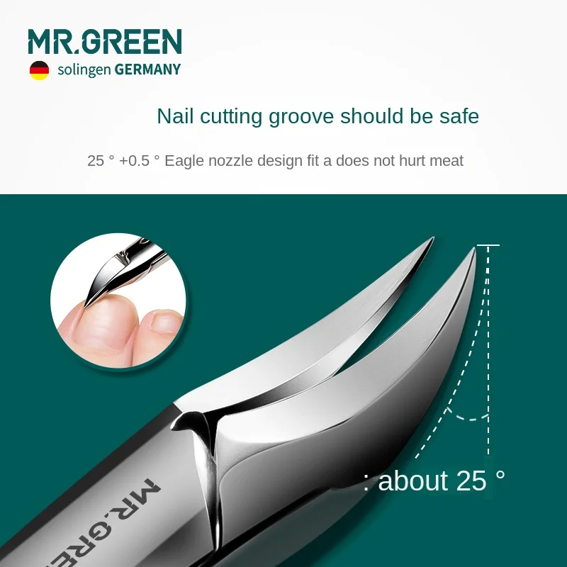 Nail Clipper MR.GREEN Stainless Steel Nail Clipper For Cuticle Pusher Toenails Ingrown Pedicure nail clipper nail clippers toe nail clipper