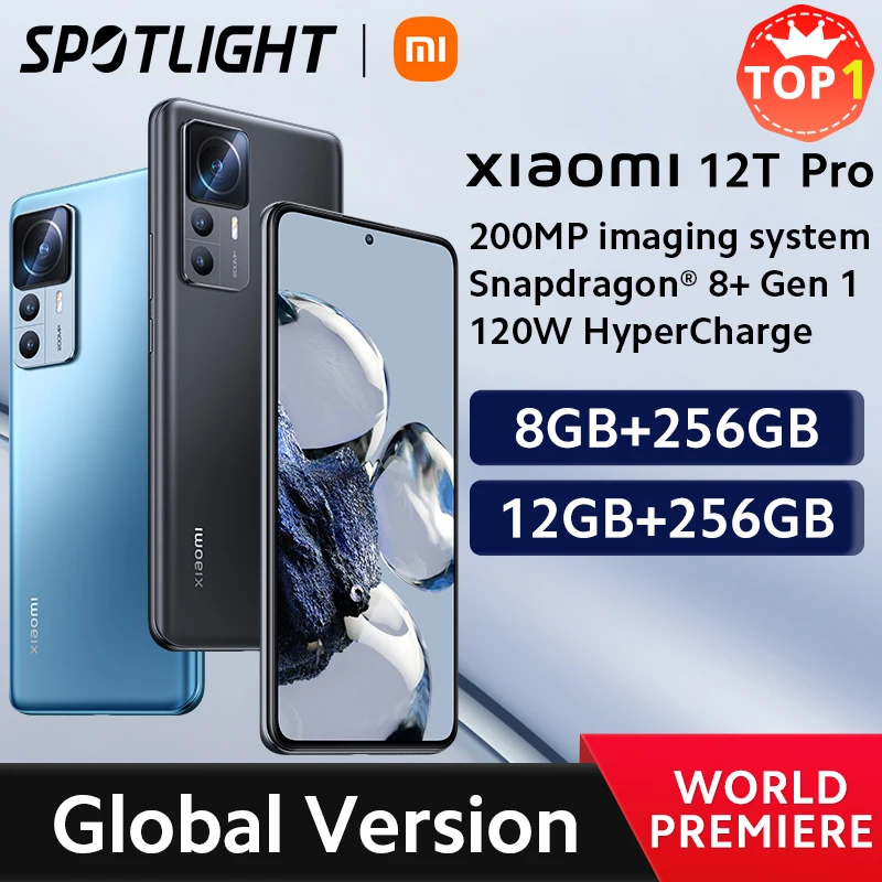 Xiaomi-12T Pro 12GB, 256G グローバルバージョン　黒 World Premiere】Global Version Xiaomi 12T Pro Smartphone 8/12GB+