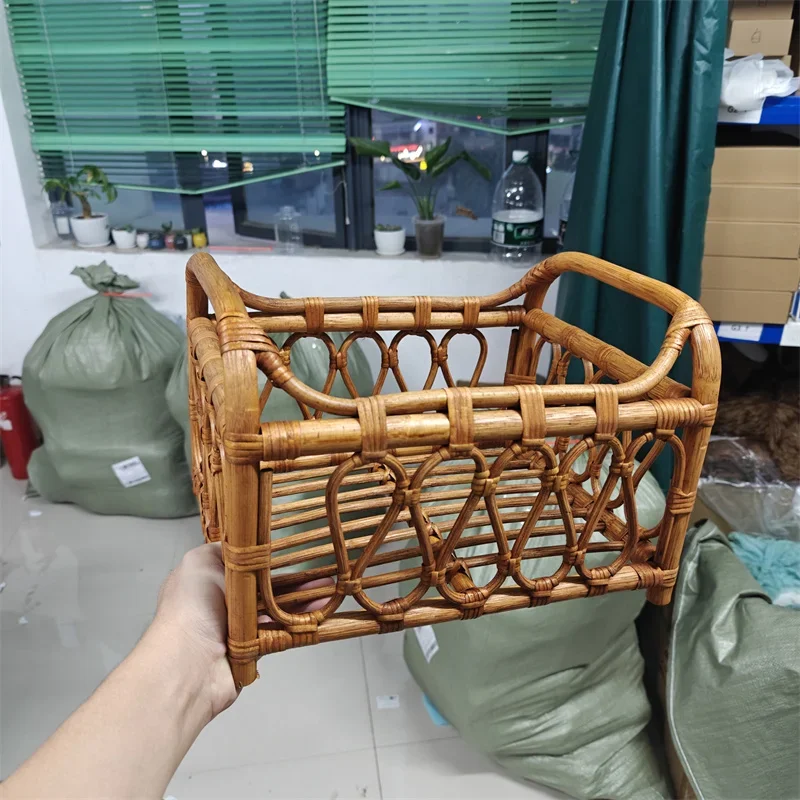 Baby Shoot Basket Newborn Photography Props Posing Bed Crib Boy Girl Photo Furniture Vintage Rattan Basket Backdrop Baby Chair