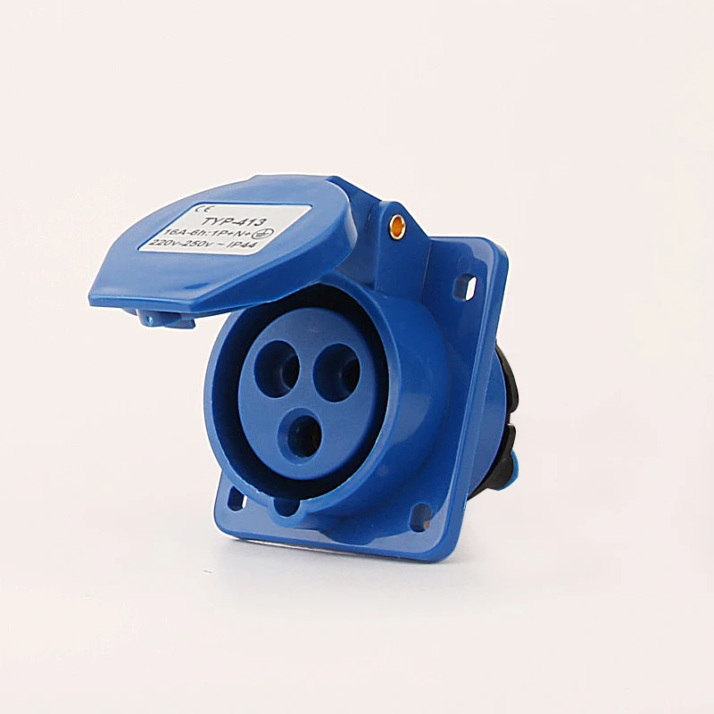 Heavy-Duty Waterproof & Dustproof Industrial Plug, Male & Female Connectors, Wall & Panel Mount, 16A/32A, 3-Pole, 5-Pin, High Voltage
