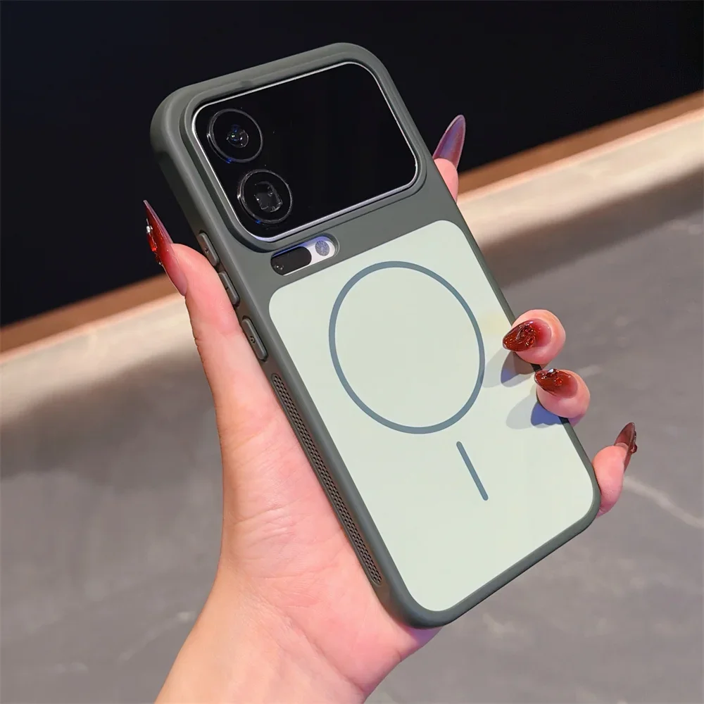 Magnetic Heat-Dissipating Matte Skin Feel Shockproof Case with Wireless Charging Capability