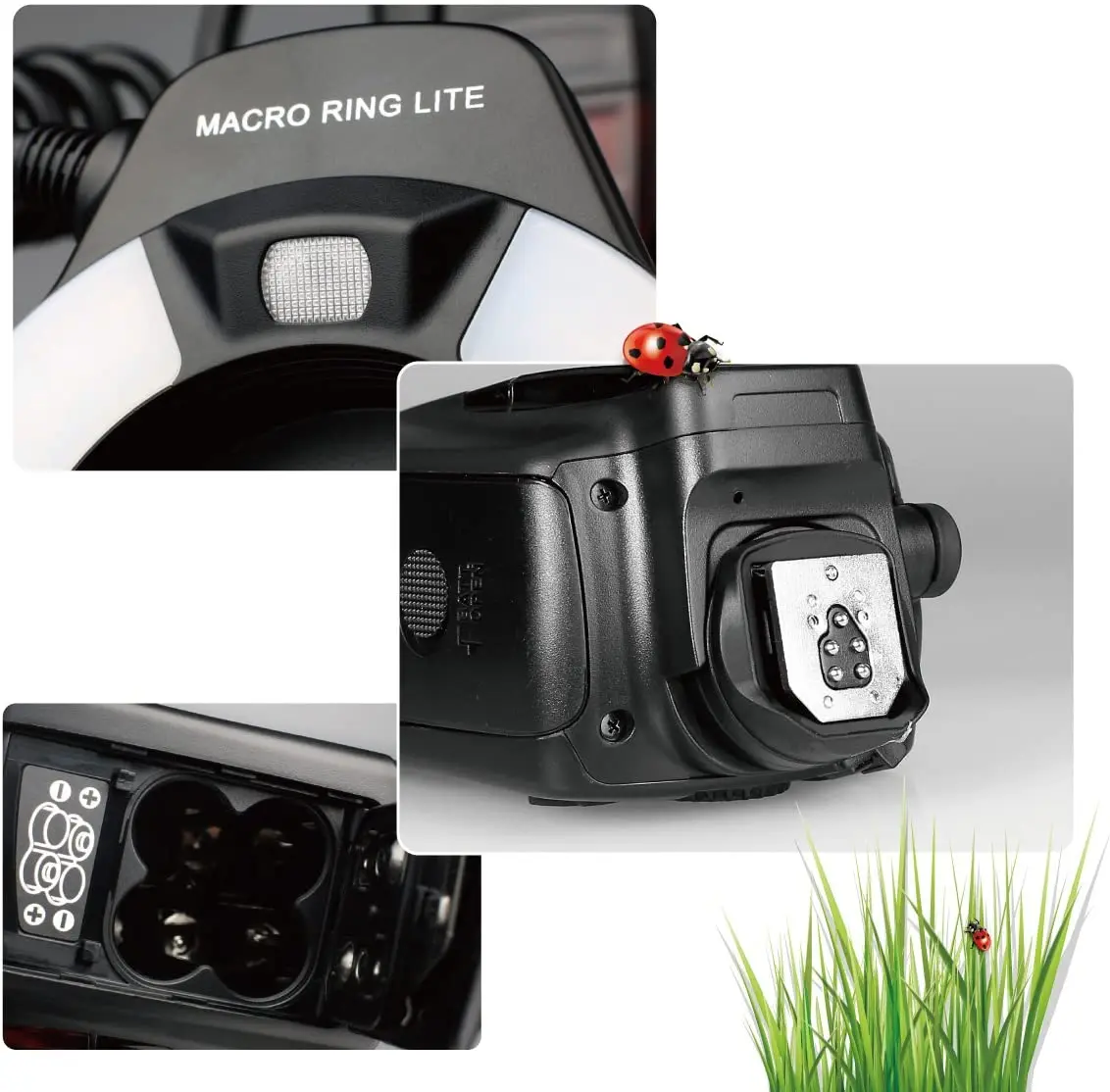 Flash Anular Meike MK-14EXT Para Nikon - 2 LEDs, Luz Continua, Ideal Para Macro (D90, D800, D7000, D5200)