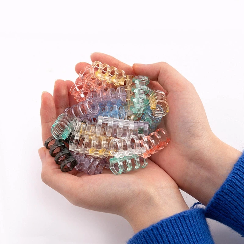 4 Ring Plastic Book Rings Loose Leaf Binding Ring Large Capacity DIY Scrapbook Photo Card for Women Girls Students 5PC