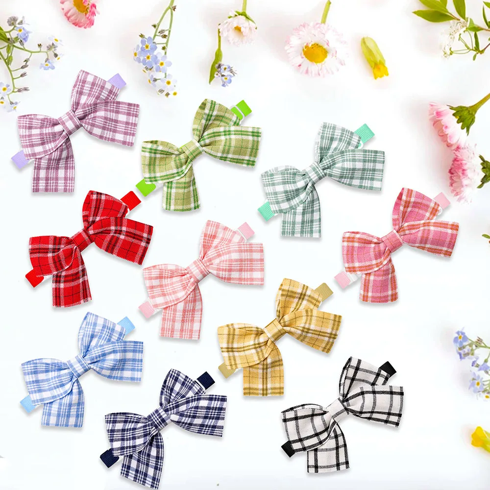 50/100PCS 격자 무늬 활 개 Bowtie 코 튼 귀여운 애완 동물 강아지 나비 넥타이 개에 대 한 작은 개 고양이에 대 한 애완 동물 액세서리 손질