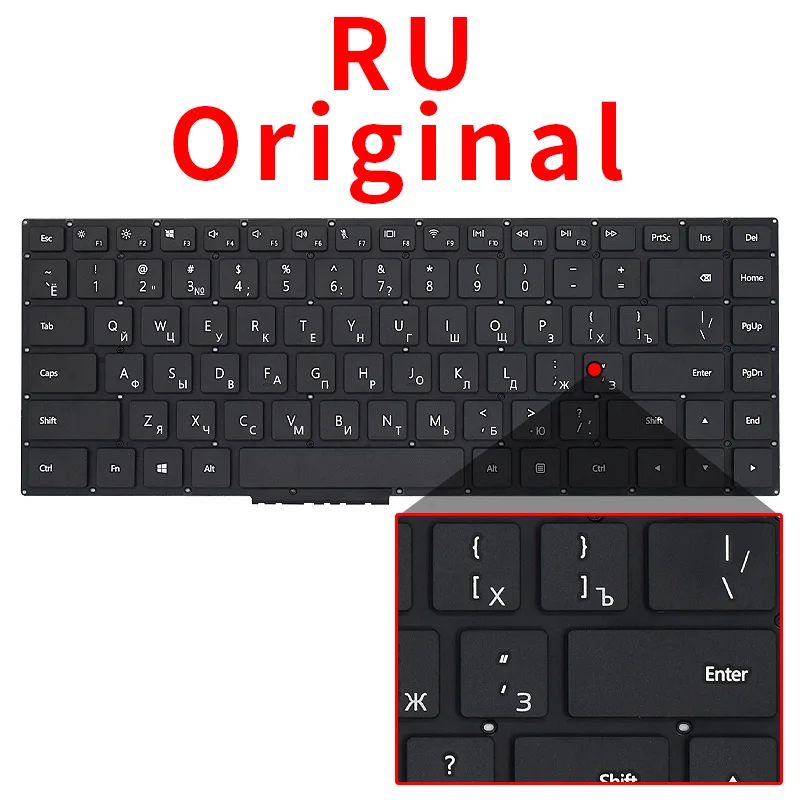 Teclado Russo dos Eua Originais para Huawei Matebook d Mrc-w60 W50 W10 Wx0 W10r Pl-w19 Pl-w09 Pl-w00 Pl-w29 Nsk330sq 9z.ne7sq.001 - Imagem 2