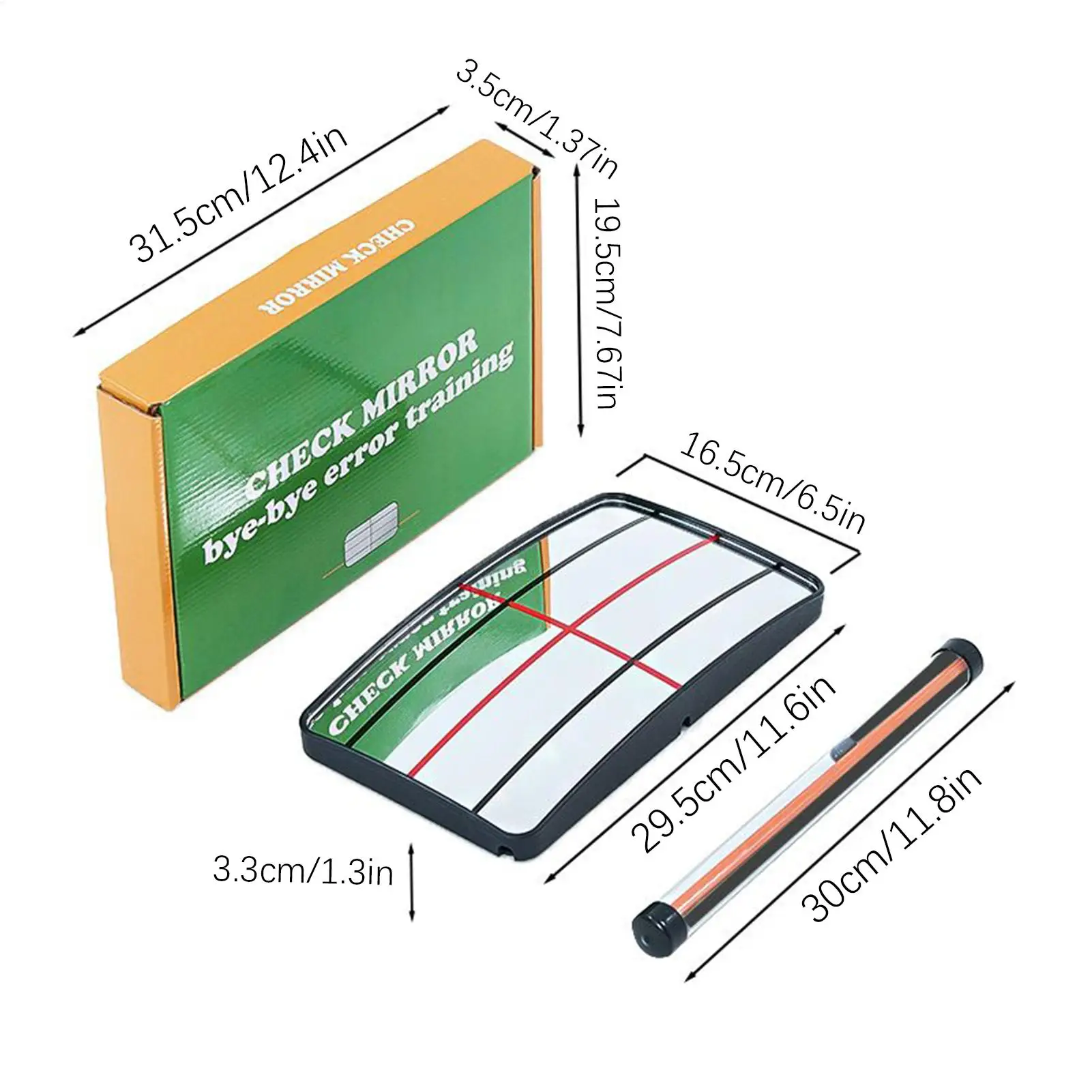 Golf Hitting Postures Correction Mirror Golf Swing Standing Alignment Mirror With Indicator Rod Golf Putting Mirror For Beginner