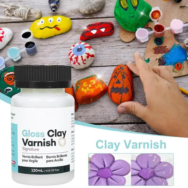 Air Dry Clay Varnish 120ml Acrylic Varnish Clay Gloss For Shine Glossy Clay Varnish Waterproof Air Dry Clay Sealant High Gloss
