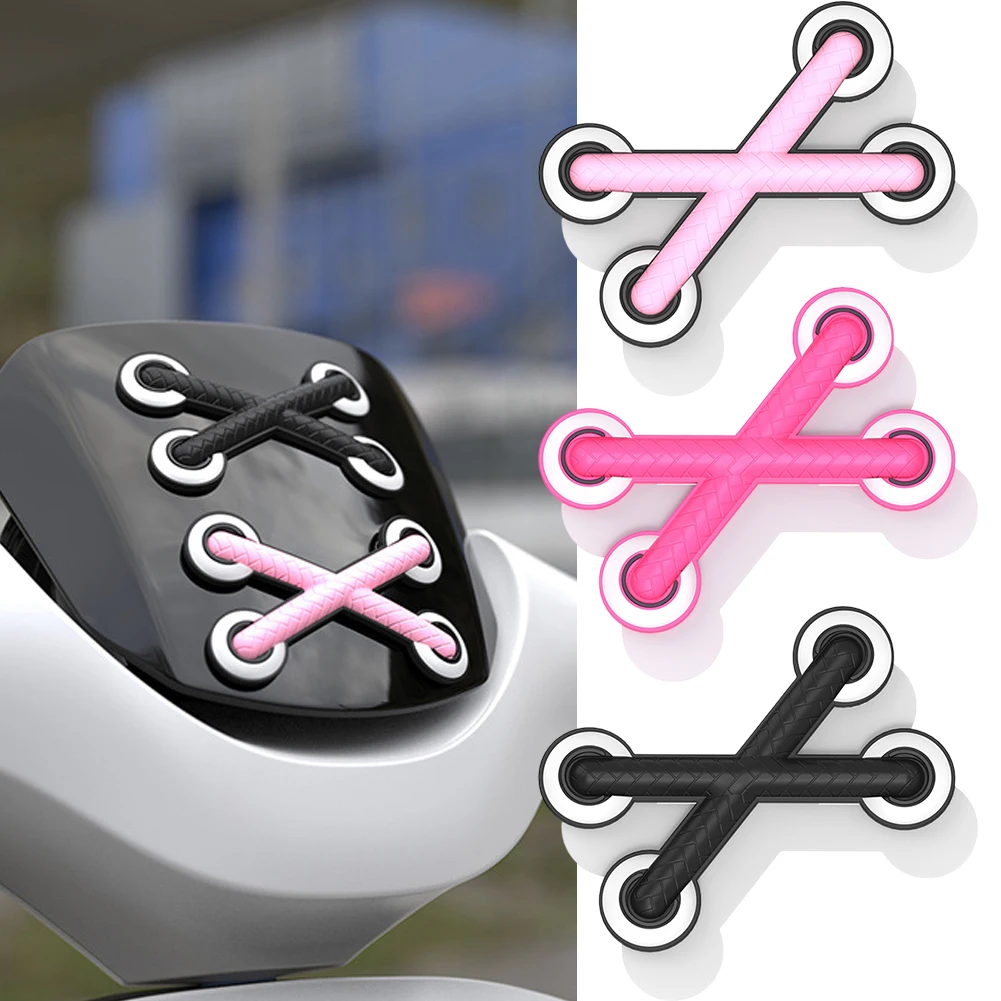 1Pc Bicycle Motorcycle Decals Decorative Sticker Vinyl Sticker Funny Cross Shoelaces Adhesive for Girs Womens Trucks Helmets